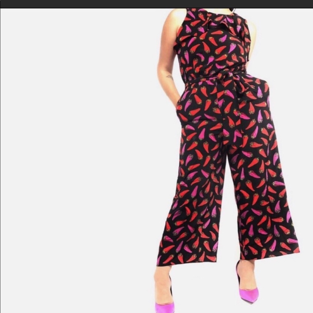 Kate Spade Hot Pepper Silk Jumpsuit Size 4